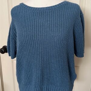 Woman Knitted Blouse Blue Dazy-less Sz XL
